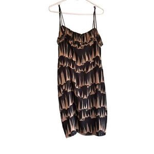 David Meister Silk Spaghetti Strap Cocktail Dress Multicolor Women's Size 12